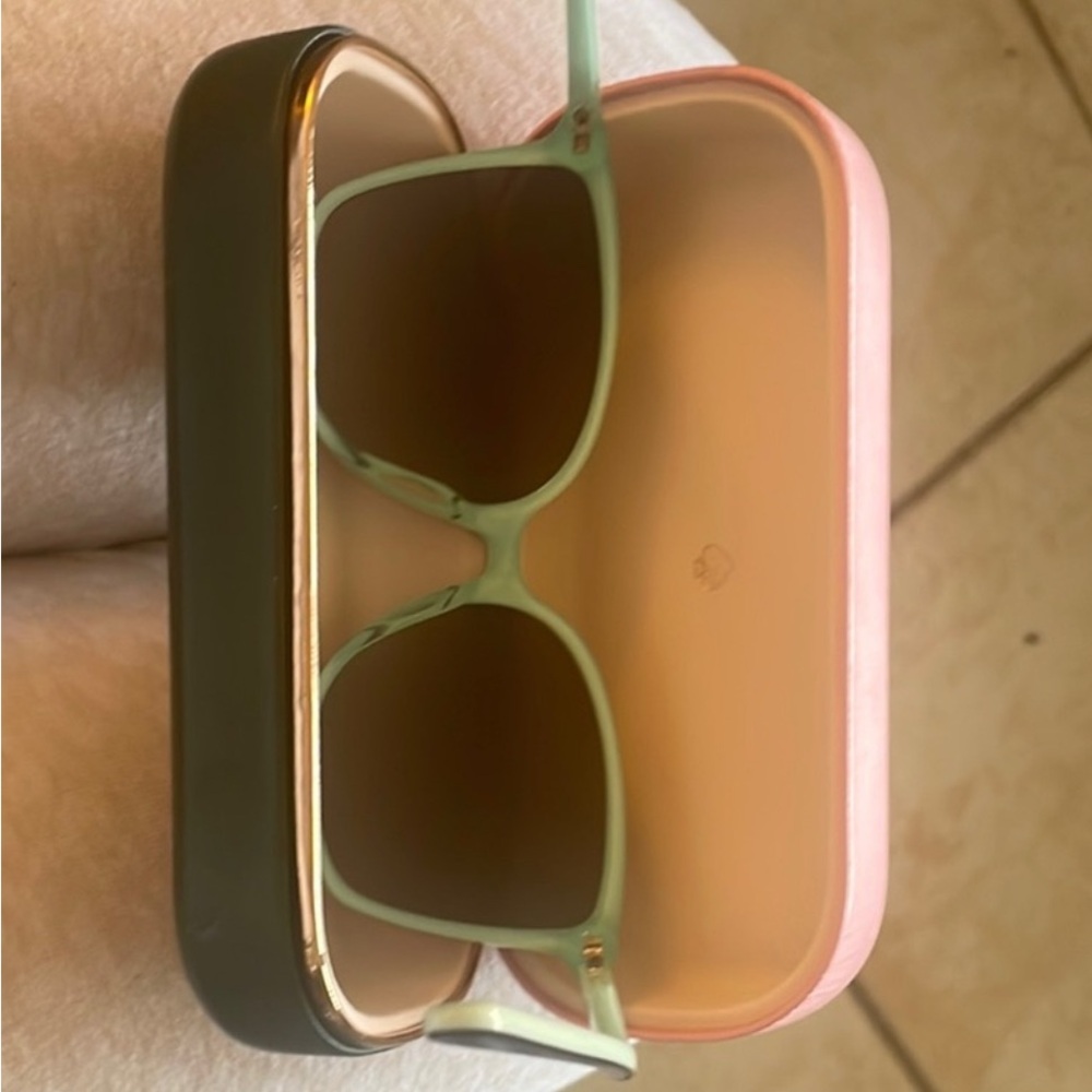 Kate Spade Black Oversized Sunglasses with *Tiffany Blue* trim - Picture 5 of 5